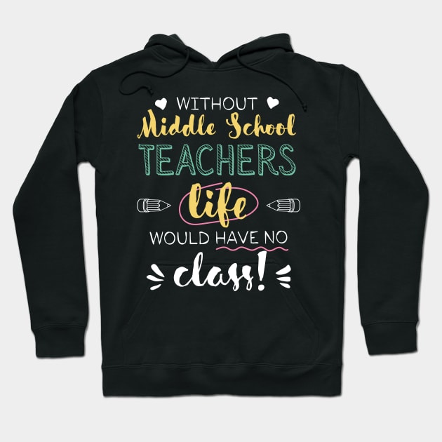 Without Middle School Teachers Gift Idea - Funny Quote - No Class Hoodie by BetterManufaktur